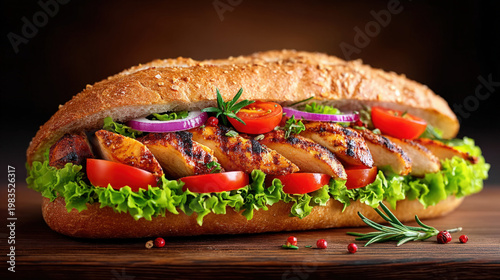 A grilled chicken breast sa...