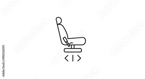 Vehicle Seat Side Support Adjustment Line Icon