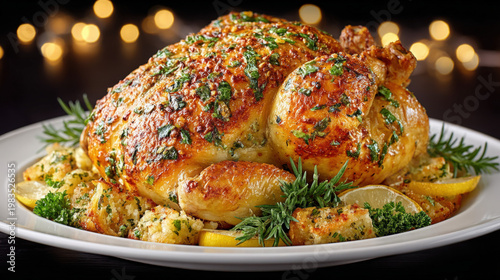 A whole chicken stuffed wit...