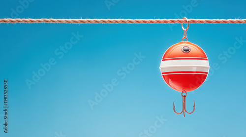 An isolated red and white f...