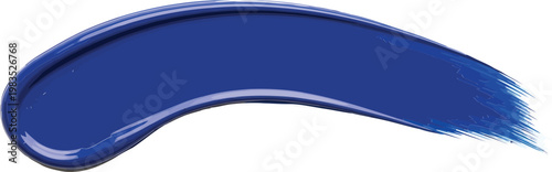 Vibrant royal blue paint smear isolated on transparent background