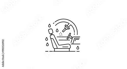 Car Interior Cleaning and Detailing Service Line Icon