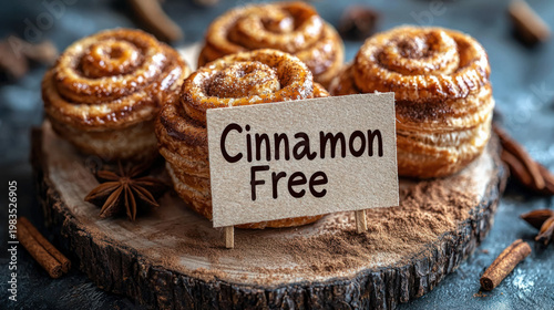 "Cinnamon Free" sign on a p...