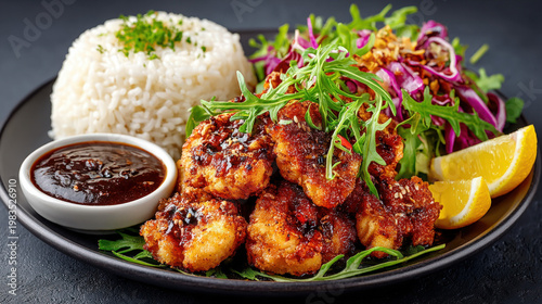 Chinese lemon chicken with ...