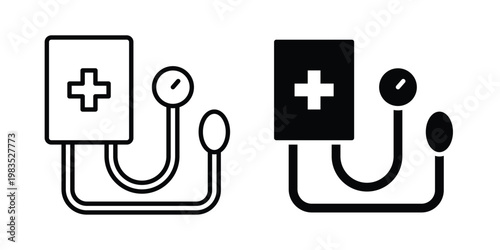 Tonometer icon outline pictogram. Flat Symbols.