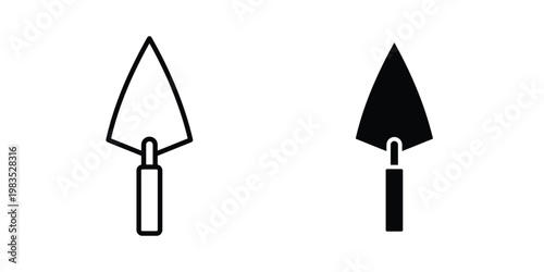 Trowel icon outline pictogram. Flat Symbols.