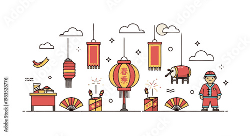 Chinese New Year festival decorations.