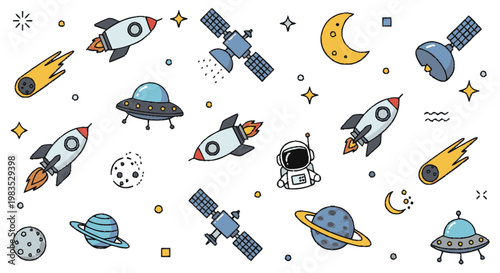 Rockets and Space Ships in Flight.