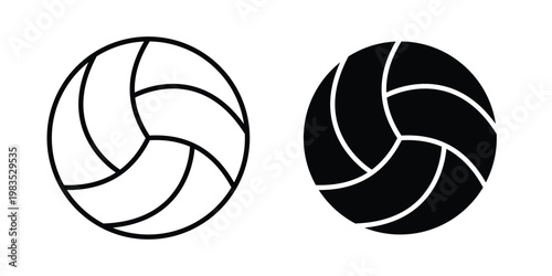 Volleyball icon outline pictogram. Flat Symbols.