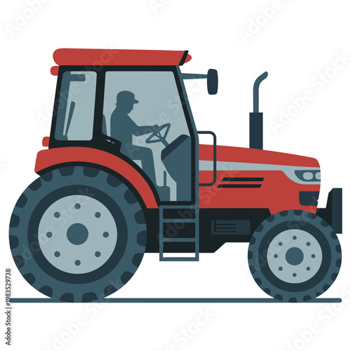 tractor isolated on white