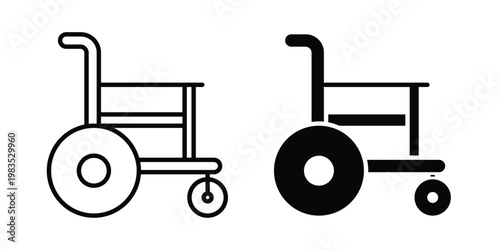 Wheelchair icon outline pictogram. Flat Symbols.