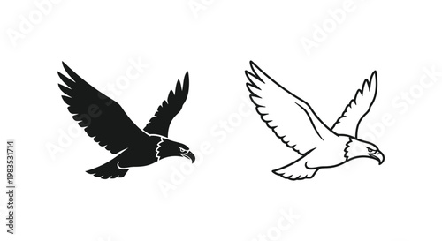 Elegant Bird Silhouettes Designs & Symbols Vector
