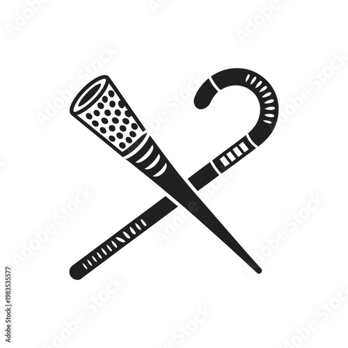 Ancient egyptian symbols a flail and a crook crossed together