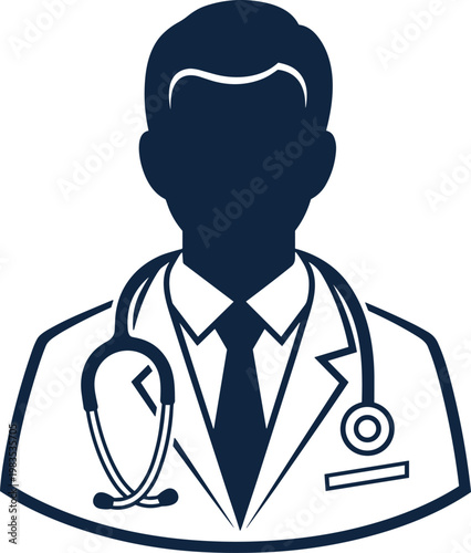 Doctor silhouette icon vector.