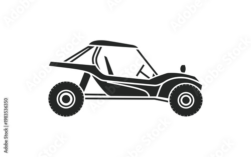 Simple black silhouette of a dune buggy side view minimalist design