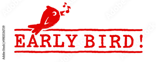Early bird stamp with bird icon