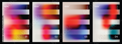Abstract gradient poster minimal creative template with vibrant colors and flowing shapes
