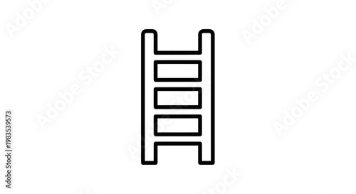 Black outline of a simple, vertical ladder against a white background