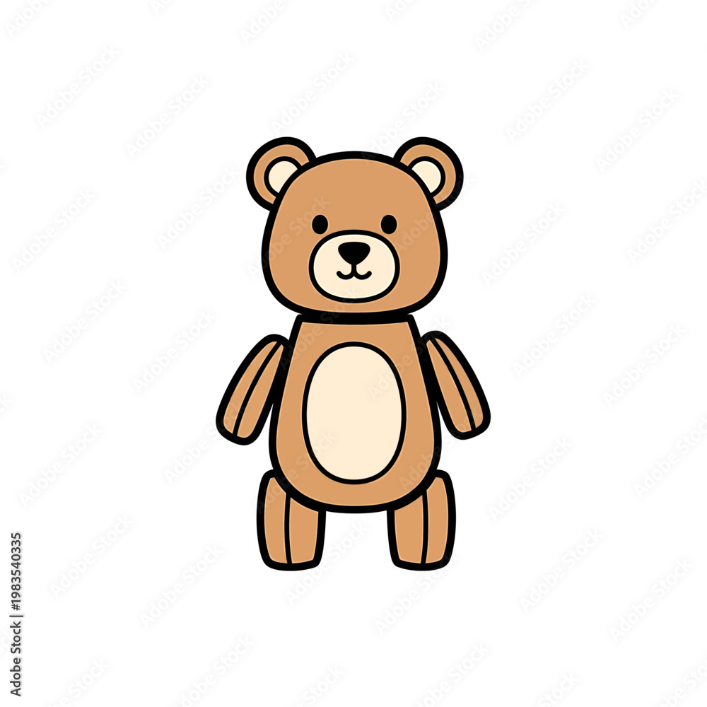 Fototapeta premium Cute brown teddy bear plush toy vector illustration