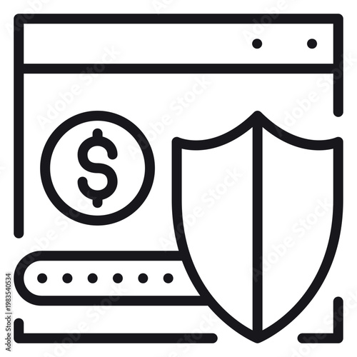 Canvas Print Secure online payment and financial data protection vector icon illustration