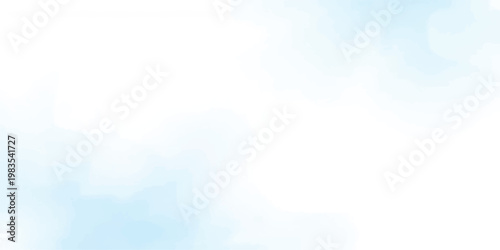 Soft diffused pale blue watercolor washes appearing as abstract organic cloudy shapes blended with a clean white background providing a serene and gentle artistic texture perfect for design