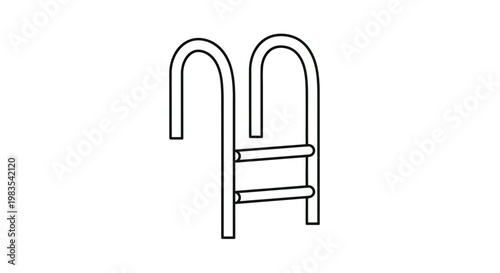 Minimalist line art of a curved ladder