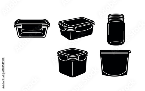 glass storage container with lid, plastic food storage box, mason jar preserved food, airtight container square, silicone storage