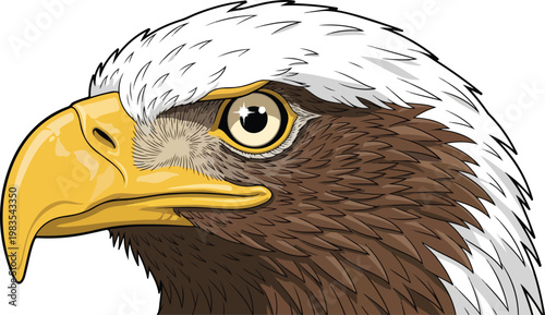 Modern Eagle Head Icon Vector Minimalist Bird of Prey Logo Illustration