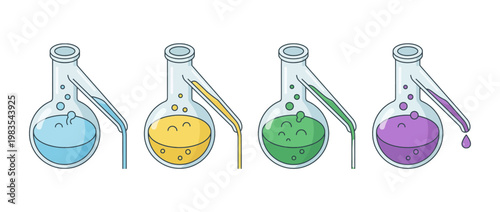 chemistry retort flat color isometric vector