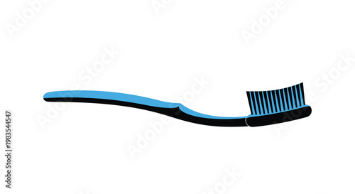 A simple illustration of a blue and black toothbrush on a white background
