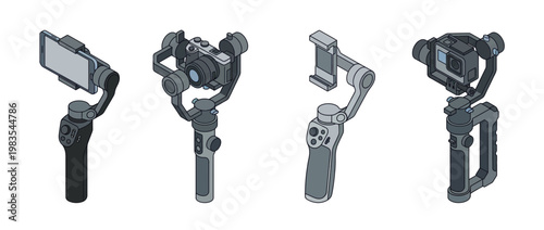 gimbal flat color isometric vector