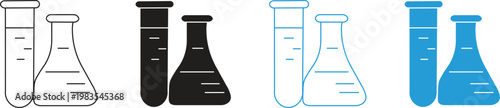 Laboratory research and development icon set.