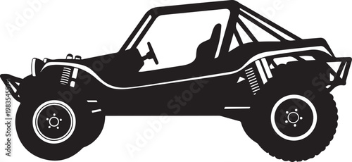 Black off-road buggy, vector dune buggy, silhouette vehicle, off-road car