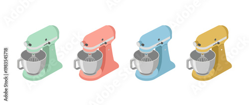 mixer flat color isometric vector
