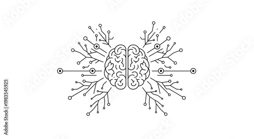 Brain with neural connections and synapses.