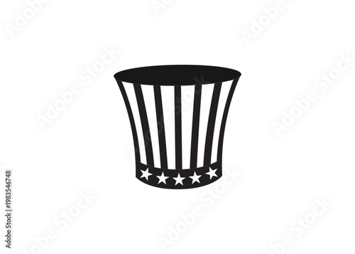 Black uncle sam hat silhouette with stars and stripes patriotic election silhouette celebration national patriarchy