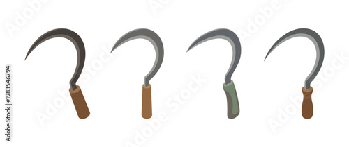 sickle flat color isometric vector