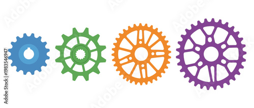 sprocket flat color isometric vector