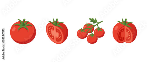 tomato flat color isometric vector