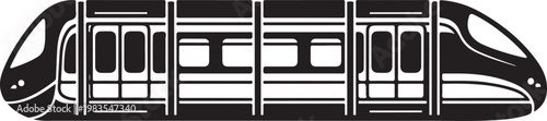 Monorail, train, transportation, icon, vector graphics, black and white, rail, public transit