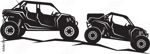 Black, off-road vehicle icons, side view, silhouette, buggy, atv, vector graphics