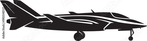 Airplane, jet, aircraft, black silhouette, vector icon, transportation symbol, aviation logo