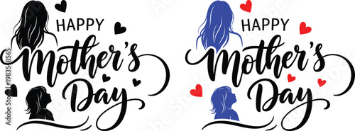 Mother's day logo designs brushstroke typography with footprints for heartwarming celebrations