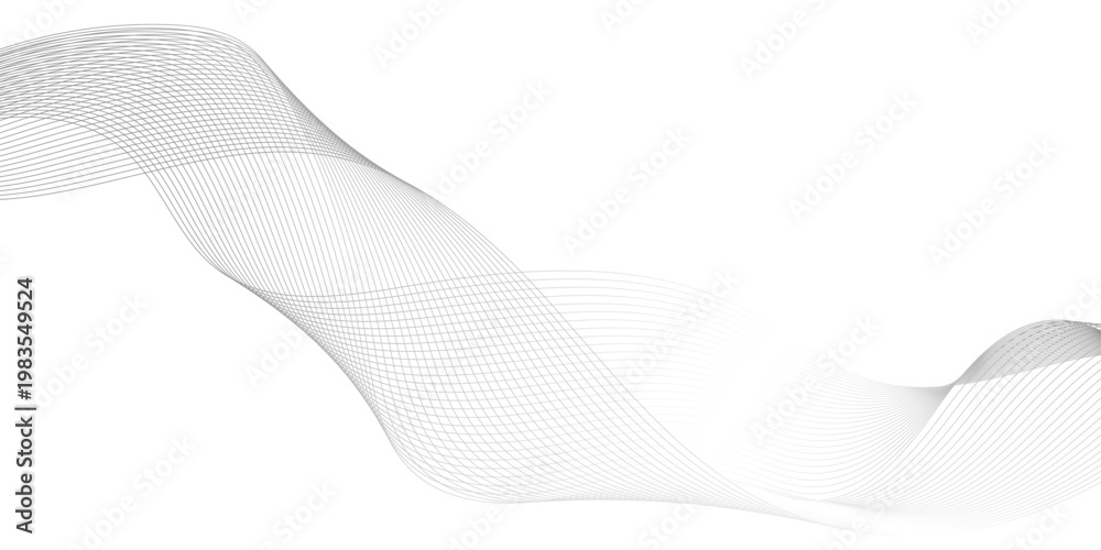 Fototapeta premium abstract black wave line intersecting curved line modern futuristic energy sound waves technology concept background, black wave lines on white background, vector gradient black wave soft line.