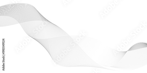 abstract black wave line intersecting curved line modern futuristic energy sound waves technology concept background, black wave lines on white background, vector gradient black wave soft line.