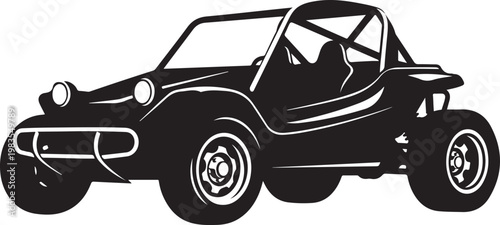 Black dune buggy, vector silhouette, off-road vehicle, automotive icon