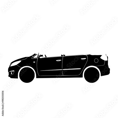 Side view of a modern compact station wagon vehicle in black color