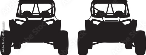 Black ATV, side by side, off-road vehicle, silhouette icons