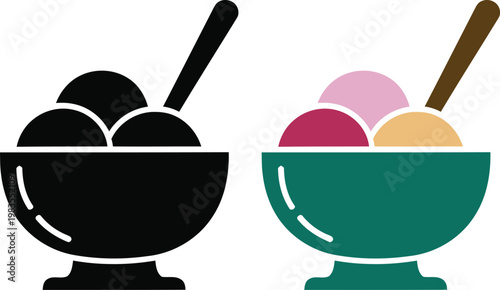 Ice cream illustration a colorful contrast of flavors and styles