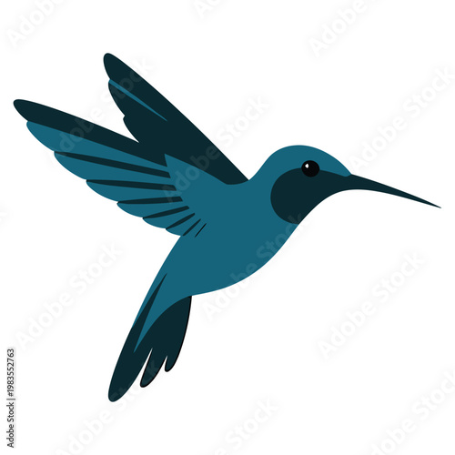 A vibrant hummingbird in mid-flight with outstretched wings